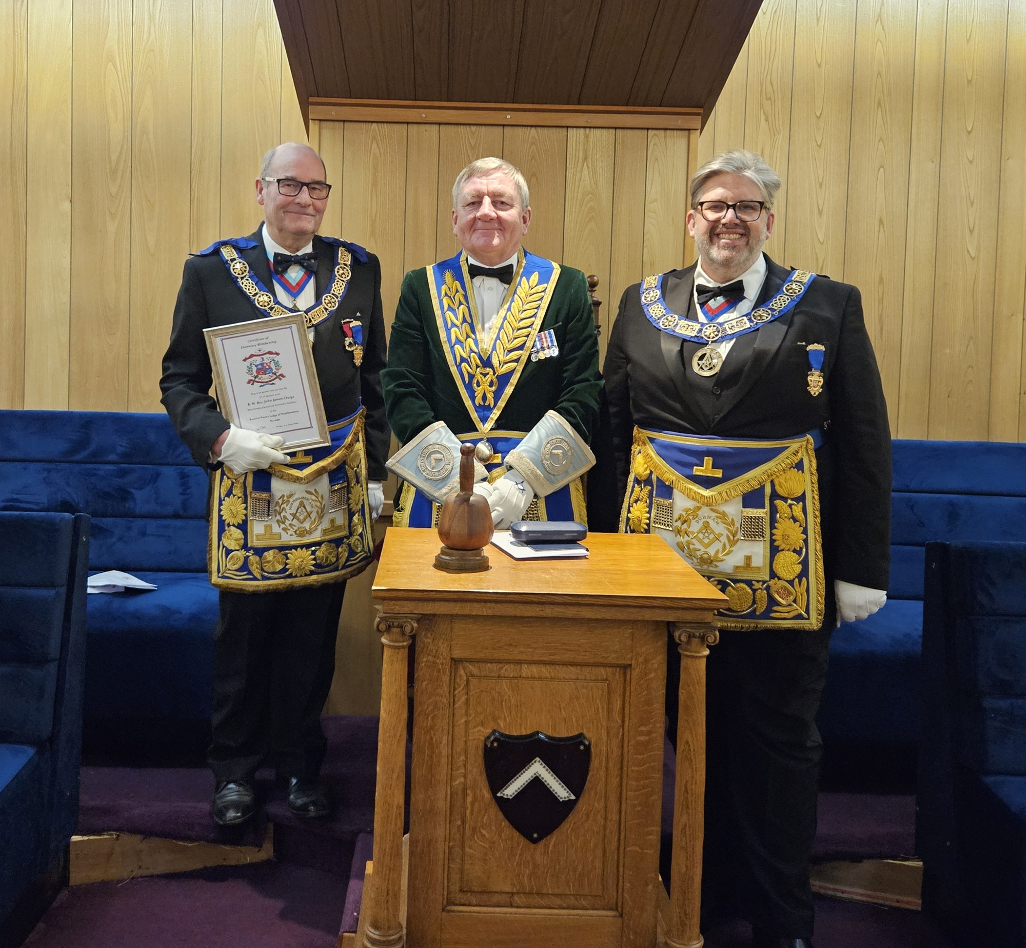 Reserve Forces Lodge of Northumbria Honour Ian Craigs