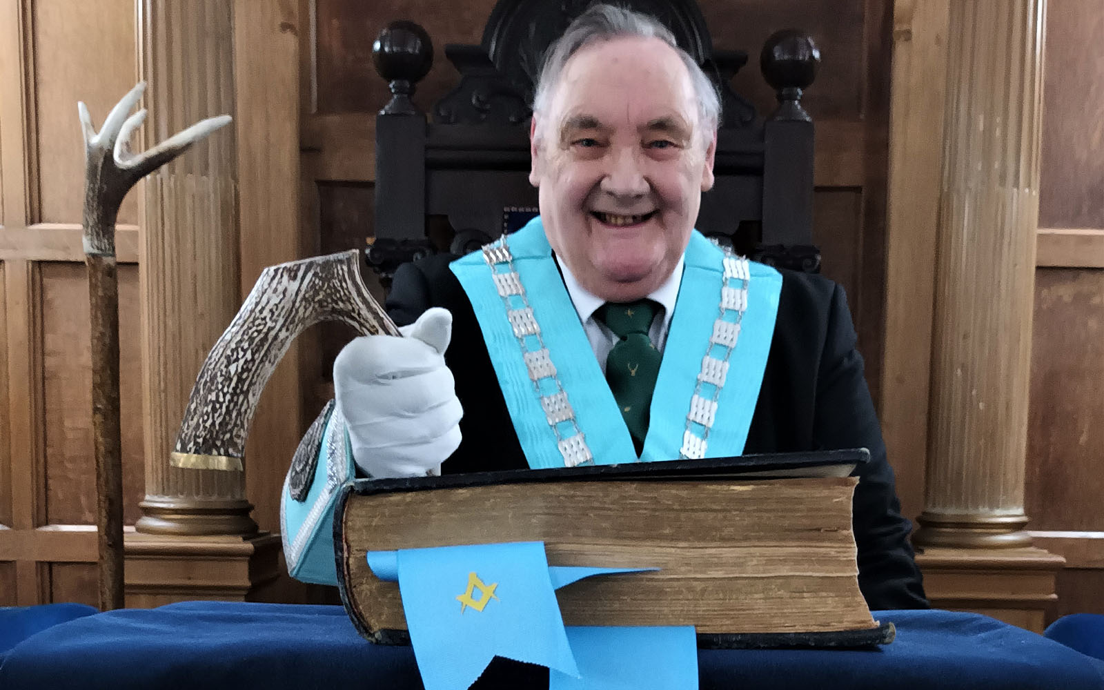 WM Mike Casey with his antler gavel