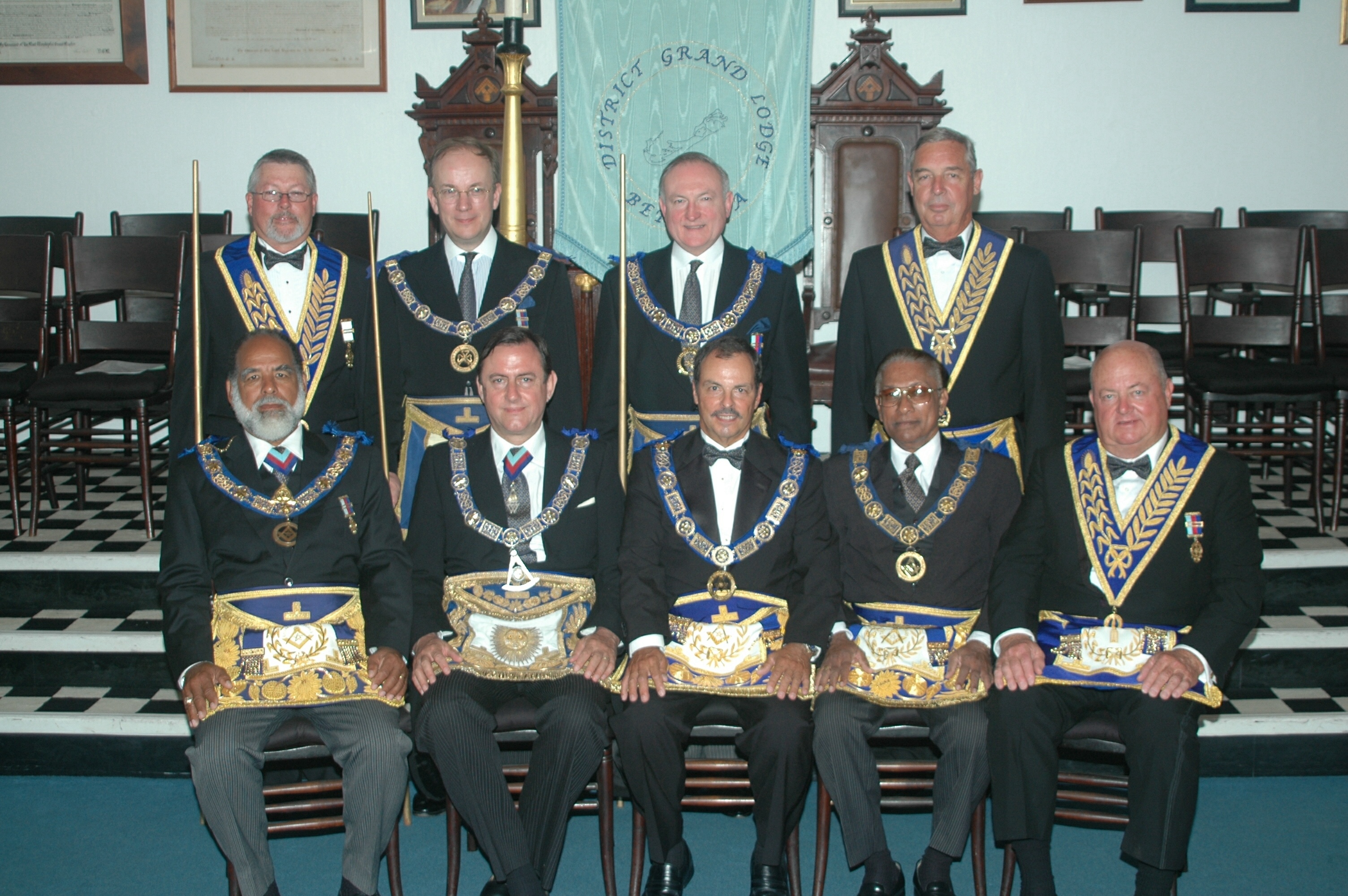 Freemasons at the Consecration ceremony of the District Grand Lodge of Bermuda in 2006