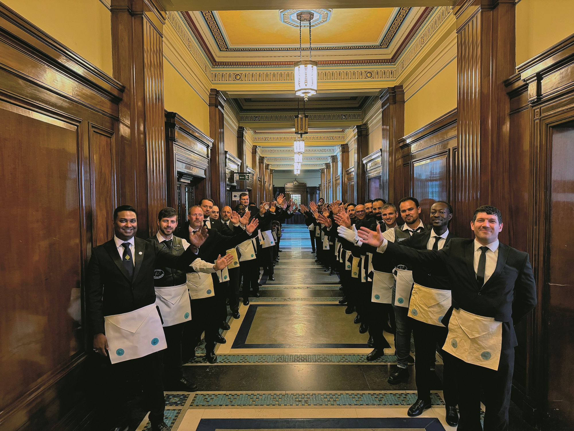 Freemasons awaiting the BIG 123 ceremony day