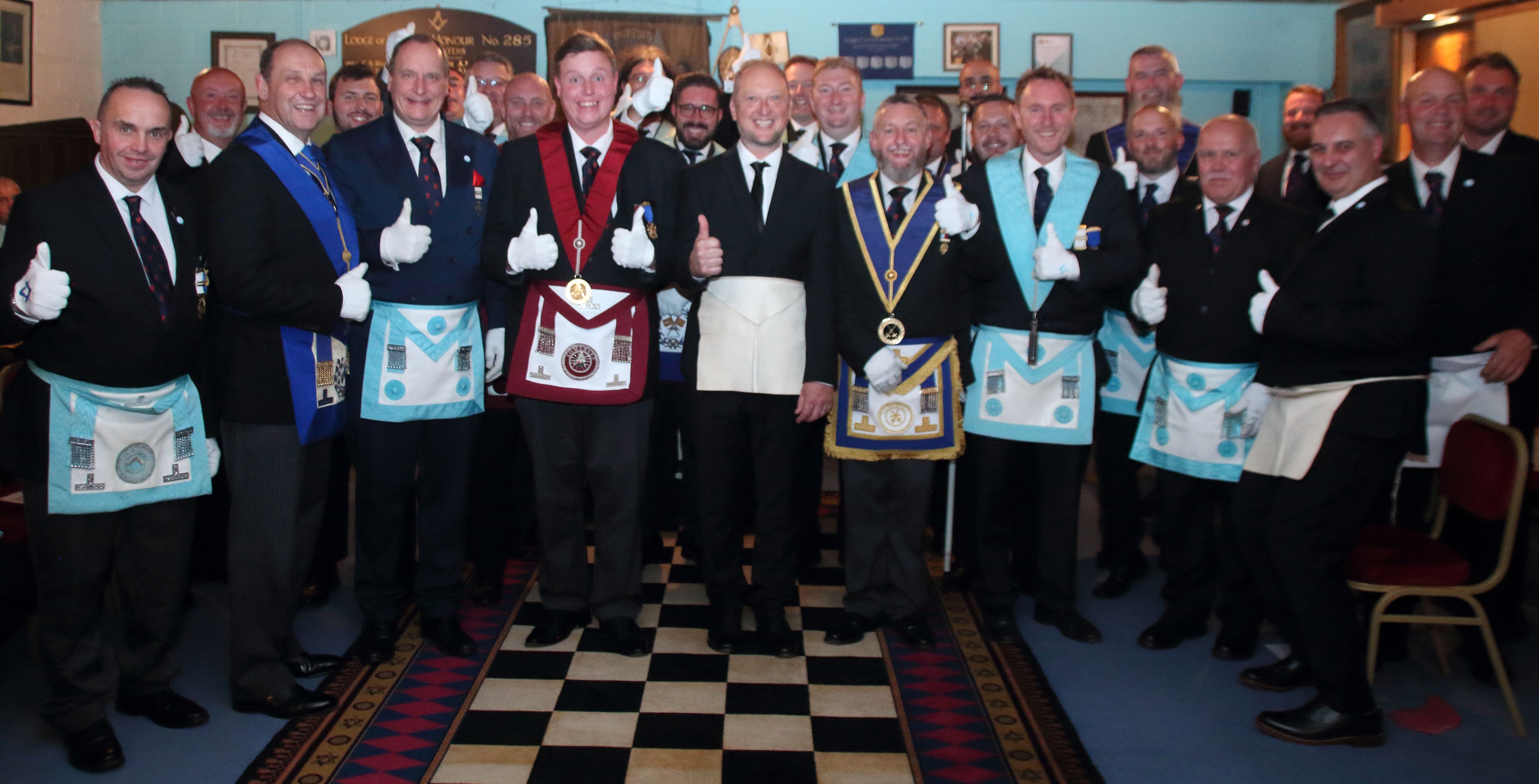 Somerset Freemasons celebrate 10 years of their light blues club with an initiation