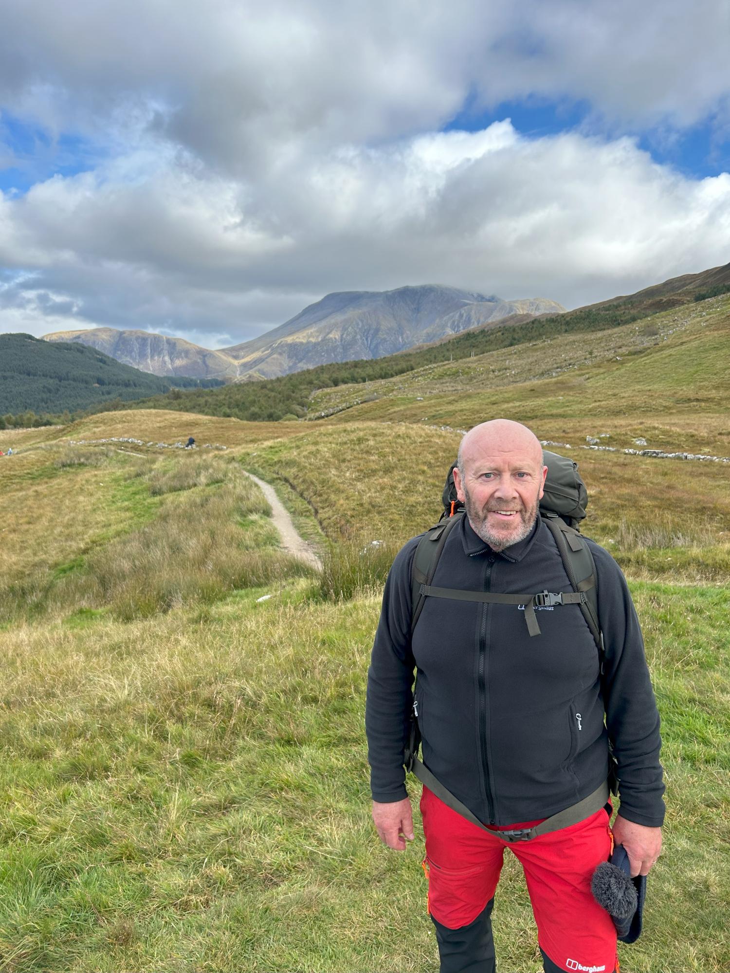 Scottish Freemason Jack Drummond on a trekking path