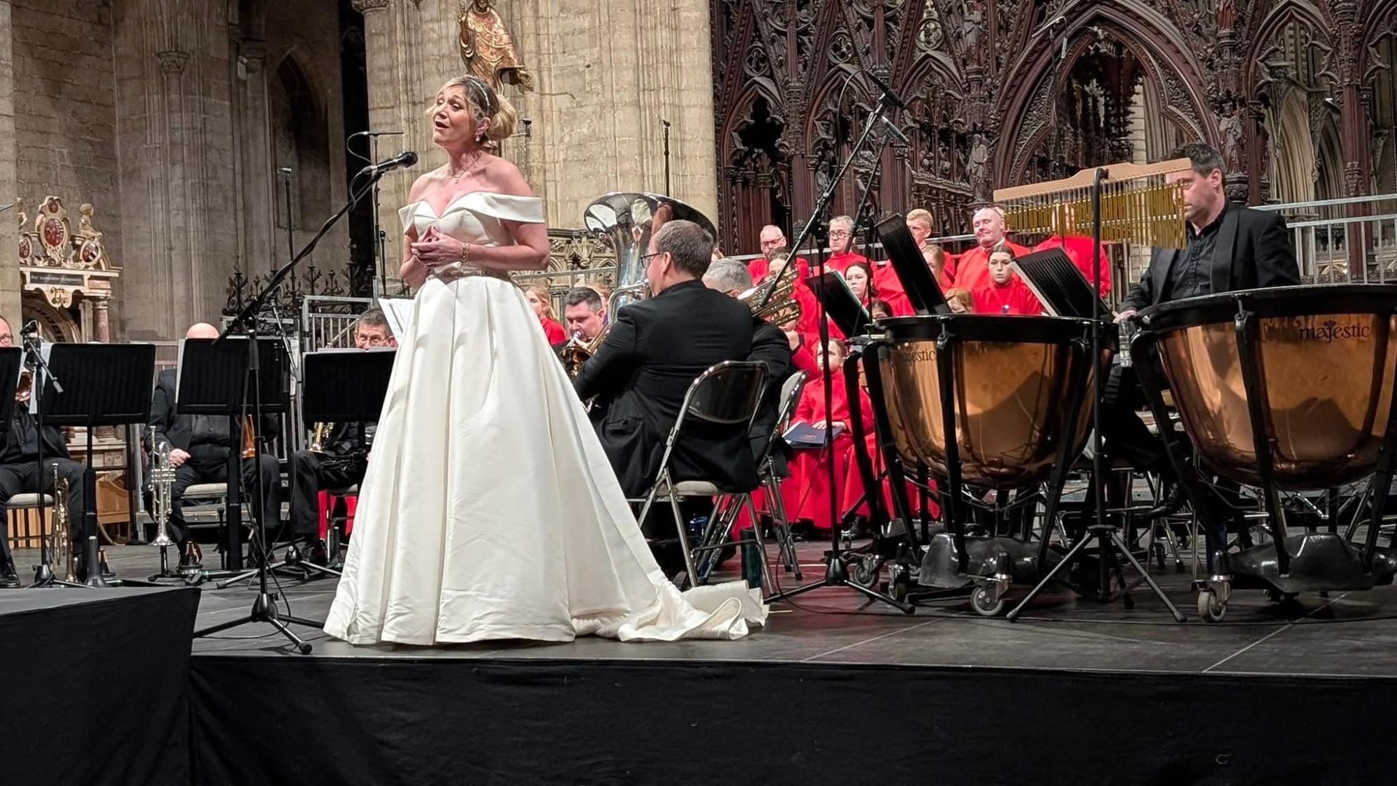 Karen England performing at Ely Cathedral at Festival of Carols organised by Local Freemasons