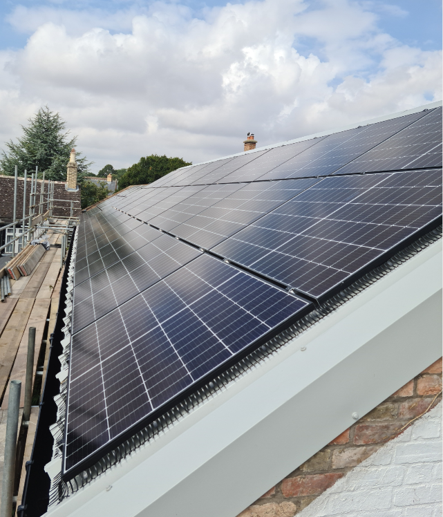 This image is of solar panels installed on the roof