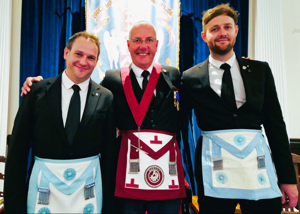 Wayne Gosden after becoming a Master Mason with his family