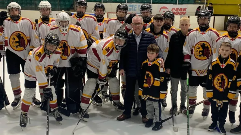 The ice hockey team in their new jerseys