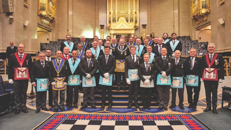 Hertfordhire Freemasons in the Grand Temple of Freemasons Hall