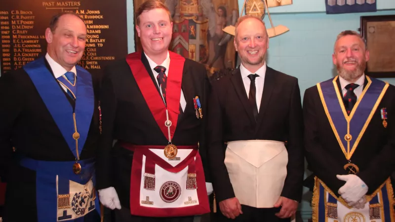 Somerset Freemasons wearing regalia