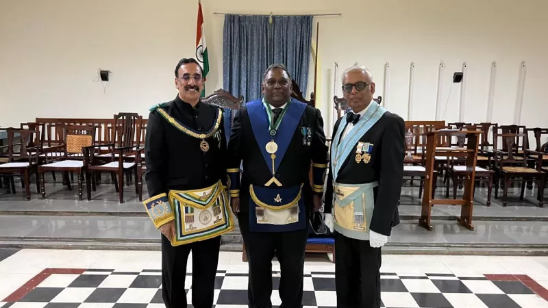 Devonshire Freemason Visits Lodge in Bengaluru, India