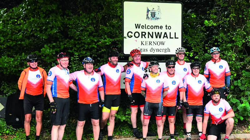 Middlesex Masons on a 300 mile bike ride to raise money for CHAPS