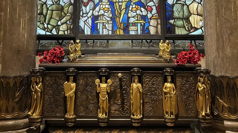 Poppy installation at Freemasons' Hall for Remembrance day