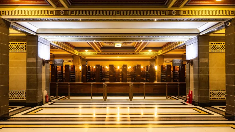 Cloakroom in Freemasons' Hall in London