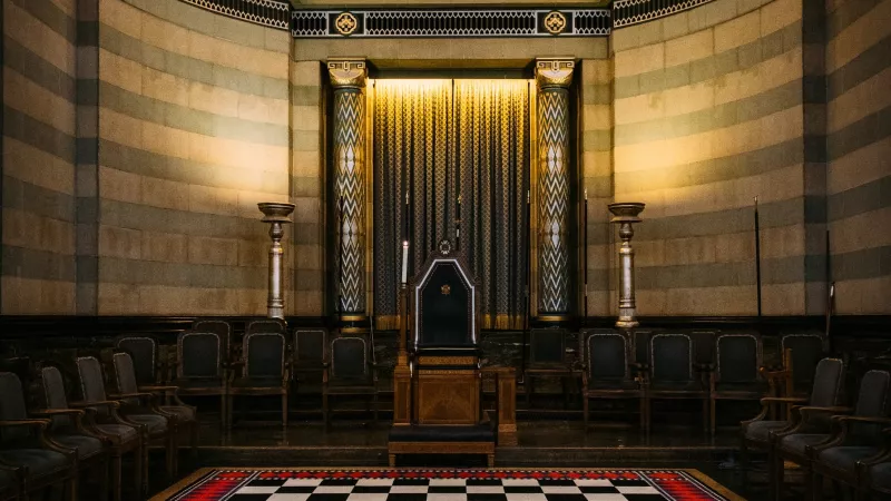 Lodge room in Freemasons' Hall in London